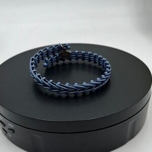 Alex and Ani Gypsy Retired Vintage 66 Blue Metal Braided Adjustable Bracelet